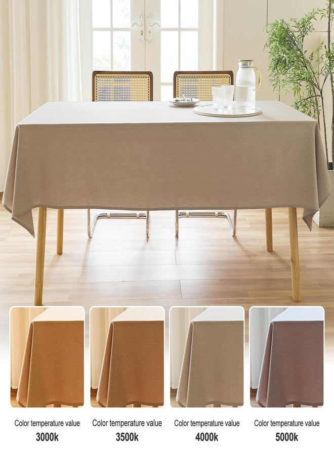 AUSSPVOCT Textured Linen Tablecloth Rectangle 60x104 Water Resistant Spill-Proof Wipeable Beige Table Cloth Wrinkle Free Cloth Dining Table Cover for Birthday Farmhouse Kitchen Wediing Party Decor - Image 5